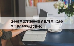 2009年买了3000块的比特币（2009年买1000元比特币）