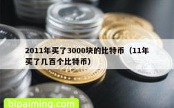 2011年买了3000块的比特币（11年买了几百个比特币）