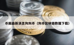 币圈最新消息狗狗币（狗币区块链数据下载）