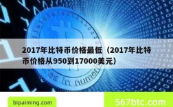 2017年比特币价格最低（2017年比特币价格从950到17000美元）