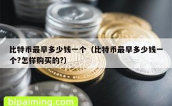 比特币最早多少钱一个（比特币最早多少钱一个?怎样购买的?）