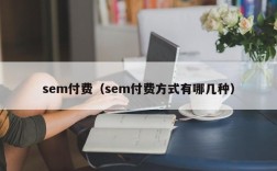 sem付费（sem付费方式有哪几种）