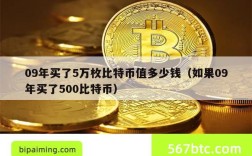 09年买了5万枚比特币值多少钱（如果09年买了500比特币）