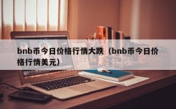 bnb币今日价格行情大跌（bnb币今日价格行情美元）