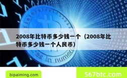 2008年比特币多少钱一个（2008年比特币多少钱一个人民币）