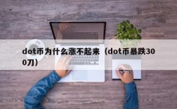 dot币为什么涨不起来（dot币暴跌300刀）